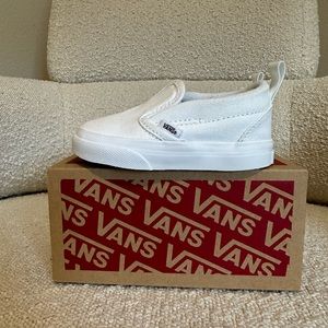 White slip on vans
